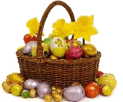 Gif animé Pâques panier d'oeufs